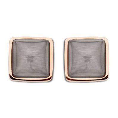 Victoria Ohrringe in Roségold mit braunem Stein