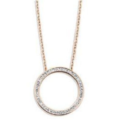 Victoria Weißer Stein-Halskette in Roségoldfarbe