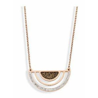 Victoria Rosegoldfarbene schwarze, weiße Steinkette