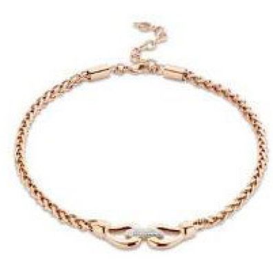 Victoria Roségoldfarbene Halskette mit weißem Stein