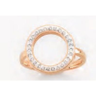 Victoria Roségoldfarbener Ring mit weißen Steinen