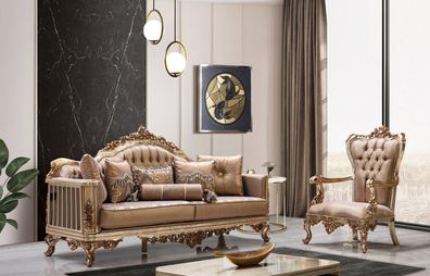 Wohnzimmer Set Sofagarnitur 3 + 1 Sitzer Sofa Couch Klassische Couchen