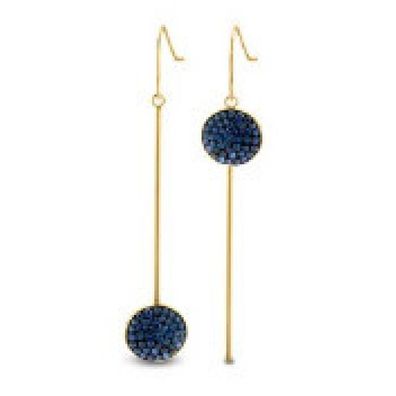 Victoria Goldfarbene Ohrringe mit blauem Muster