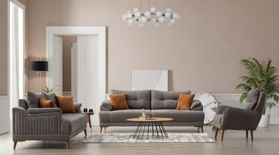 Bequeme Sofagarnitur 3 + 3 + 1 Sitzer für Ihr Wohnzimmer in modernem