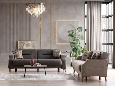 Komfortable Sofagarnitur 3 + 3 Sitzer Stilvolles Design für entspanntes Wohnen