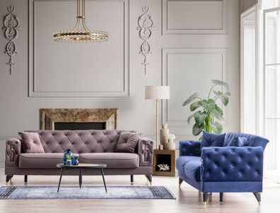 Elegante Sofagarnitur 3 + 3 Sitzer Perfekte Kombination aus Stil und Komfort