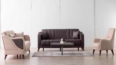 Komfortable Sofagarnitur 3 + 3 + 1 Sitzer Stilvolles Design für elegantes Wohnen