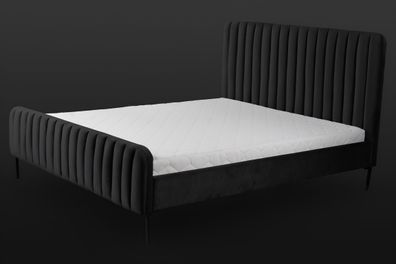 Leder Chesterfield-Sofa im klassischen Design in Schwarz