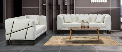 Sofagruppe Sofas 3 Sitzer Couch Gepolster Designer Sofagarnitur 3 + 3 Set