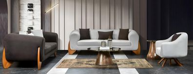 Moderne Sofagruppe Sofa Couch Sitzgarnitur Polstergarnitur Sofaset 3 + 3 + 1