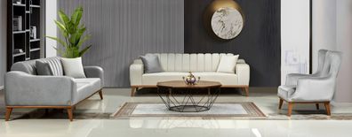 Sofagarnitur Italienischer Stil Sitzgarnitur Polstergarnitur Sofa Couch 3 + 3 + 1