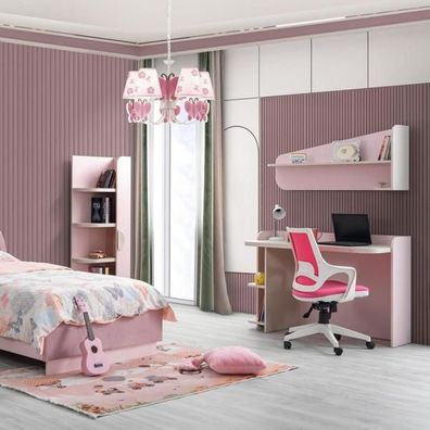 Regal Schrank Bücherschrank für Kinderzimmer Jugendzimmer Rosa Schreibtisch