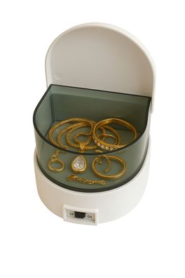 Reiniger Vibration batteriebetrieben für Schmuck & Zahnersatz mit Bürste Mittel