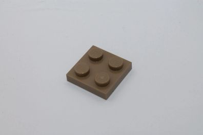 Lego Platte 2x2 plate 3022 dunkel beige