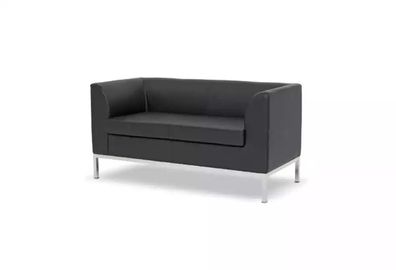 Arbeitszimmer Zweisitzer Schwarzes Polstersofa Textilcouch Büromöbel Sofa