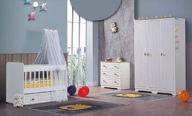 Baby Komplettzimmer Schrank Bett Kinderzimmer Säugling Kommode 3tlg
