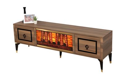 Elegant TV-Lowboard mit zwei Schubladen aus pflegeleichter Melaminplatte