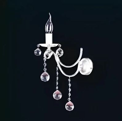 Wandlampe Wandleuchten Wandleuchte Lüster Wand Lampen Silber Kristall