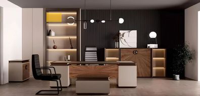 Büromöbel Set Arbeitszimmermöbel Schreibtisch Aktenschrank Kommode Modern