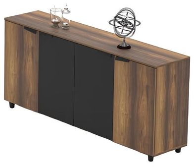 Büroschrank Aktenschrank Sideboard Kommode Arbeitszimmer Braun Schwarz