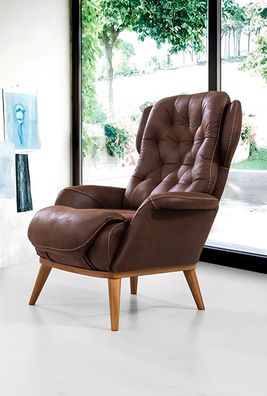 Landhaus Stil Sessel Relax Fernseher Einsitzer Sofa Couch Ohrensessel