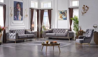 Chesterfield Sofas Komplett 3 + 3 + 1 Sitzer Chesterfield Luxus Wohnzimmer