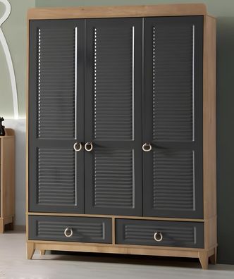 Kleiderschrank Grau Holz Schrank Design Kinderzimmer Kleiderschränke