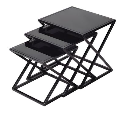 Schwarzer Metall-Beistelltisch im modernen Design