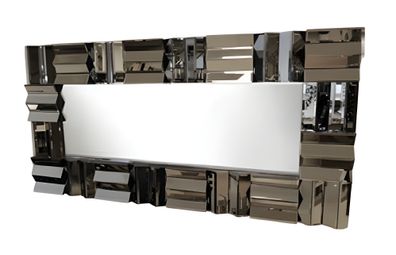 Brauner Spiegel aus Glas modern elegant für Wohnzimmer Schlafzimmer