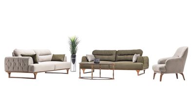 Sofa Set Wohnzimmergarnitur Garnitur Polstergruppe Couch Sofagarnitur 3 + 3