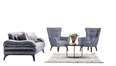 Polstergruppe Sofa Set Wohnzimmergarnitur Garnitur Couch Sofagarnitur 3 + 1 + 1