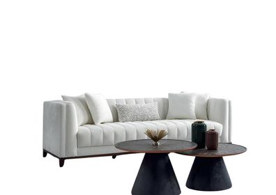 Sofa Luxuriöses weißes Dreisitzer-Sofa Stilvolle Wohnzimmermöbel