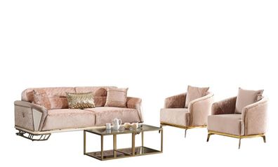 Sofagarnitur Couch Polster Möbel Sitzgarnitur Set 3 + 1 + 1 Couchen Sofas Wohnzimmer
