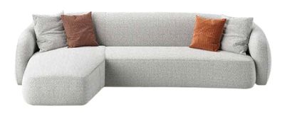 Elegantes Weißes Stoff-Ecksofa in L-Form Modernes Wohnzimmermöbel