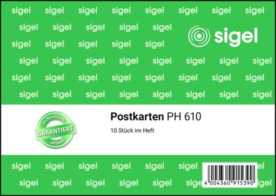 Sigel Postkartenheft A6 10Bl PH610