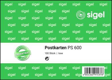 Sigel Postkarte lose A6 100St PS600