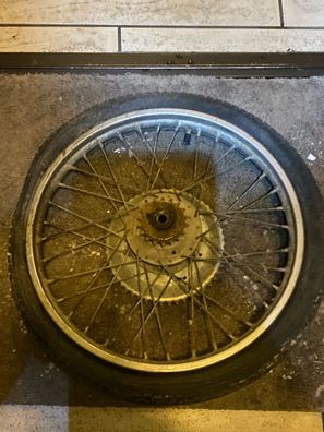 Original Jawa Babetta 210 Felge hinten 2,25x16 Radnabe Ritzel Kettenrad