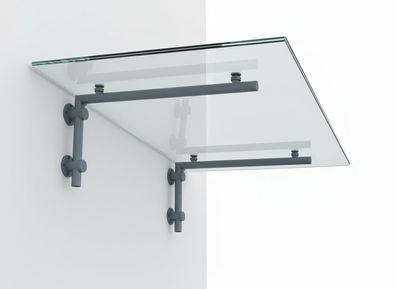 Glaszentrum Hagen 160x90 cm Glasvordach Klar RAL7016-L