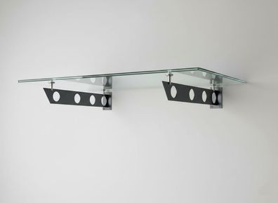 Glaszentrum Hagen 160x90 cm Glasvordach Klar RAL7016-S