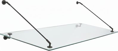 Glaszentrum Hagen 130x90 cm Glasvordach Klar RAL7016-STB