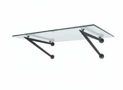 Glaszentrum Hagen 130x90 cm Glasvordach Klar RAL7016-V