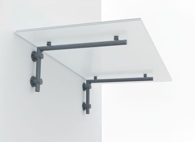 Glaszentrum Hagen 200x90 cm Glasvordach Weiß RAL7016-L