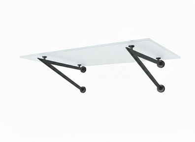 Glaszentrum Hagen 200x90 cm Glasvordach Weiß RAL7016-V
