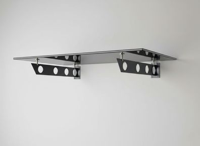 Glaszentrum Hagen 120x90 cm Glasvordach Grau RAL7016-S