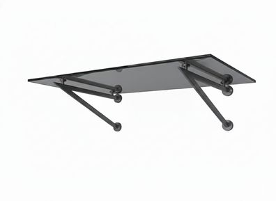 Glaszentrum Hagen 120x90 cm Glasvordach Grau RAL7016-V