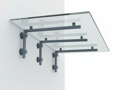 Glaszentrum Hagen 230x90 cm Glasvordach Klar RAL7016-L