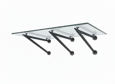 Glaszentrum Hagen 230x90 cm Glasvordach Klar RAL7016-V