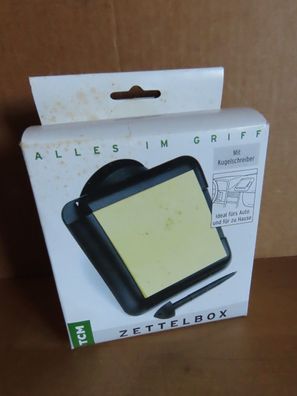 Zettelbox schwarz Befestigung mit Saugnapf für Auto oder Haus TCM