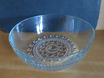 Schüssel Glasschüssel Salatschüssel am Boden Kugelmuster ca. 20,3cm Ø