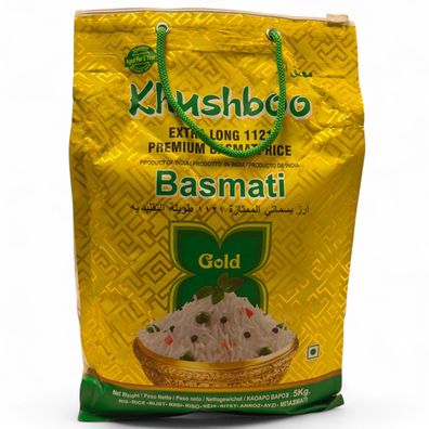 Khushboo Gold Premium Basmati Reis 3x 5 kg indischer Duftreis angebaut am Himalaja